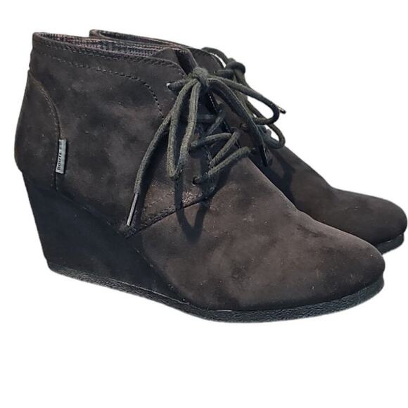 Route 66 Emerson Black Lace-Up Wedge Heel Ankle Bootie Women's Size 7M - Picture 4 of 13